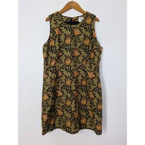 Sleeveless Mini Dress in Olive & Gold Floral